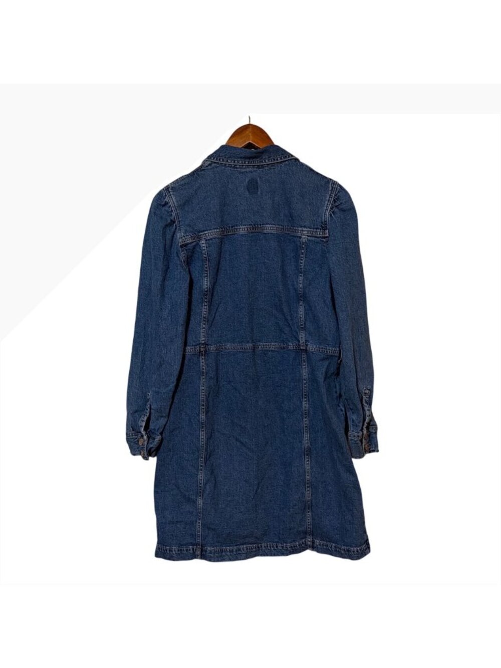 Gap Denim Button-Up Dress With Long Sleeves & Pockets Casual Jean Dress Size 14 - Picture 2 of 5